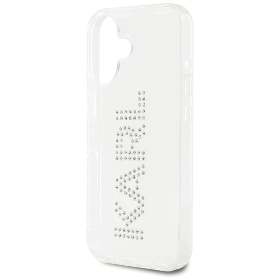 Калъф за iPhone 16 – Карл Лагерфелд – IML Rhinestones (KLHCP16SHKLSTDCT) – Прозрачно лого