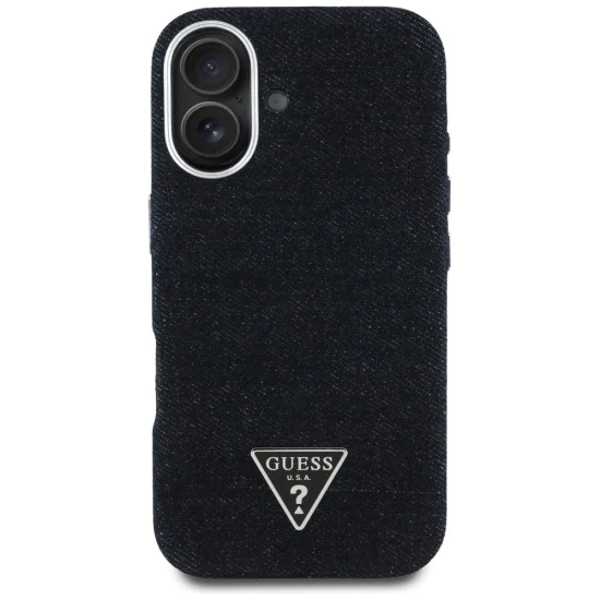 Guess - Denim Triangle Logo MagSafe (GUHMP16SRJFWTLK) - iPhone 16 - Черен