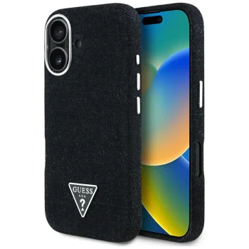 Guess - Denim Triangle Logo MagSafe (GUHMP16SRJFWTLK) - iPhone 16 - Черен