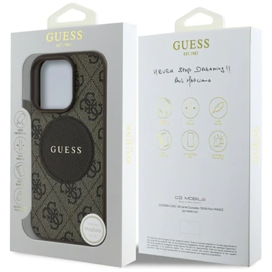 Guess - 4G Circle Classic Logo MagSafe (GUHMP16XP4PGRSGW) - iPhone 16 Pro Max - кафяв