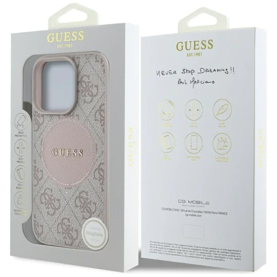 Guess - 4G Circle Classic Logo MagSafe (GUHMP16LP4PGRSGP) - iPhone 16 Pro - розов