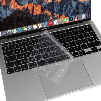 Techsuit - Премиум капак за клавиатура PureTypeX (KC1) - ултра тънък, за MacBook Air 13 (2020), може да се пере и използва многократно - прозрачен