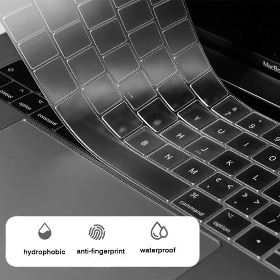 Techsuit - Премиум капак за клавиатура PureTypeX (KC1) - ултра тънък, за MacBook Air 13 (2020), може да се пере и използва многократно - прозрачен
