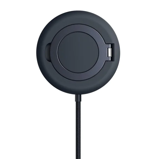 Baseus - Магнитно безжично зарядно Simple Mini4 (P10273300121-02) - Универсално, със стойка, USB-C, Qi2, 15W, 1m - Cosmic Black