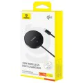 Baseus - Магнитно безжично зарядно Simple Mini4 (P10273300121-02) - Универсално, със стойка, USB-C, Qi2, 15W, 1m - Cosmic Black