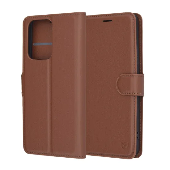 Techsuit - Кожено фолио - Oppo Reno13 F 4G / Reno13 F 5G / Reno13 FS 5G - Кафяв