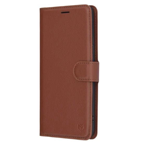 Techsuit - Кожено фолио - Oppo Reno13 F 4G / Reno13 F 5G / Reno13 FS 5G - Кафяв