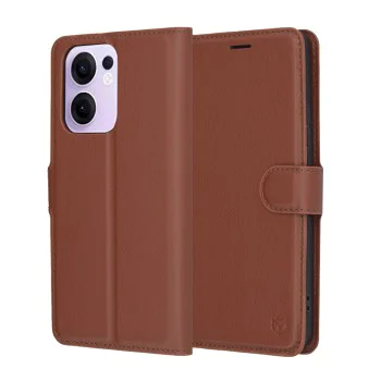 Techsuit - Кожено фолио - Oppo Reno13 F 4G / Reno13 F 5G / Reno13 FS 5G - Кафяв