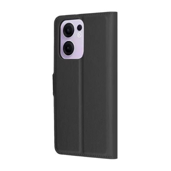 Techsuit - Кожено фолио - Oppo Reno13 F 4G / Reno13 F 5G / Reno13 FS 5G - Черен