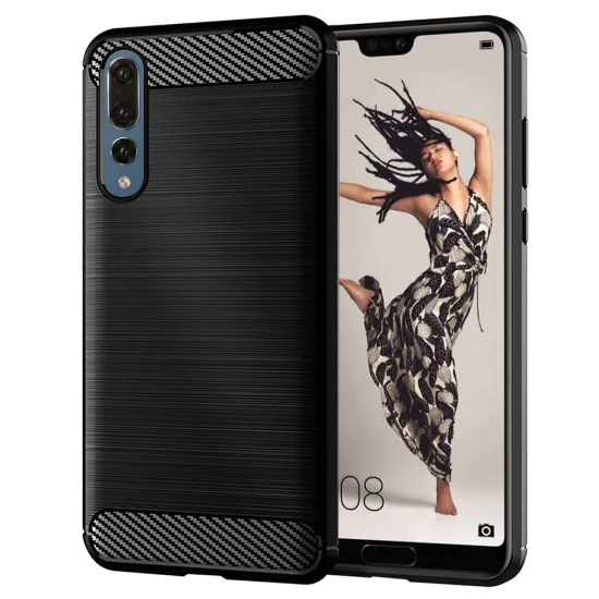 Калъф за Huawei P20 Pro - Carbon Silicone - Черен