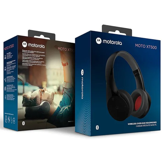Bluetooth безжични слушалки за ухо, Alexa, Siri, сгъваеми - Motorola Sound Moto (XT500) - черни