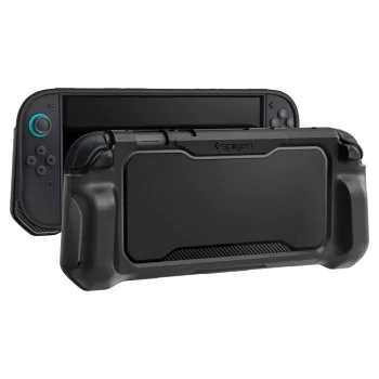 Spigen - защитен калъф Rugged Armor - за Nintendo Switch 2, с регулируема каишка, ергономичен дизайн - матово черно