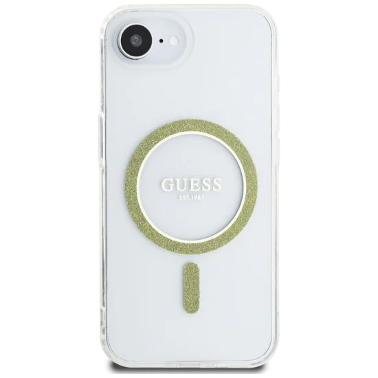 Guess - IML Glitter Circle MagSafe (GUHMPSE4HFGERET) - iPhone 16e - Прозрачен