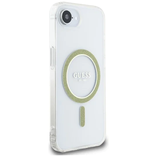 Guess - IML Glitter Circle MagSafe (GUHMPSE4HFGERET) - iPhone 16e - Прозрачен