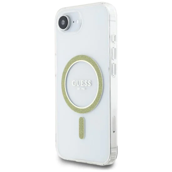 Guess - IML Glitter Circle MagSafe (GUHMPSE4HFGERET) - iPhone 16e - Прозрачен