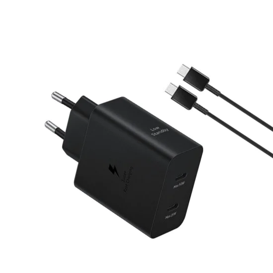 Зарядно устройство USB-C, 50W + кабел - Samsung (EP-T5020XBEGEU) - черно