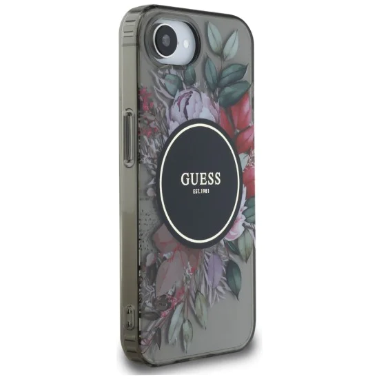 Guess - IML Flowers MagSafe (GUHMPSE4HFWBRCEK) - iPhone 16e - Черен