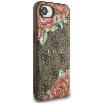 Guess - Hardcase 4G Flower Print MagSafe (GUHMPSE4P4ROPEMCW) - iPhone 16e - кафяв