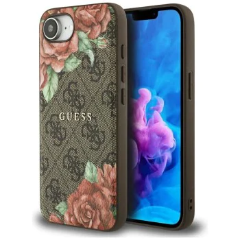 Guess - Hardcase 4G Flower Print MagSafe (GUHMPSE4P4ROPEMCW) - iPhone 16e - кафяв