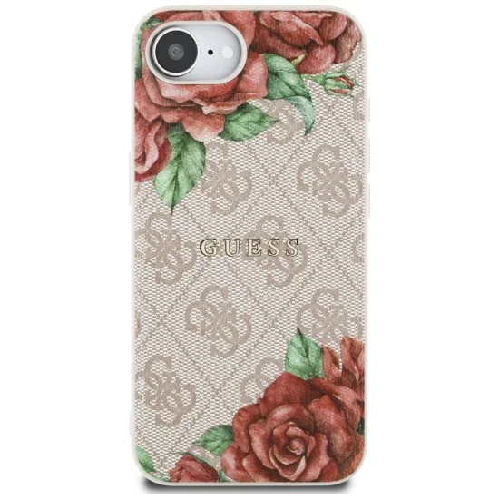 Guess - Hardcase 4G Flower Print MagSafe (GUHMPSE4P4ROPEMCP) - iPhone 16e - Розов