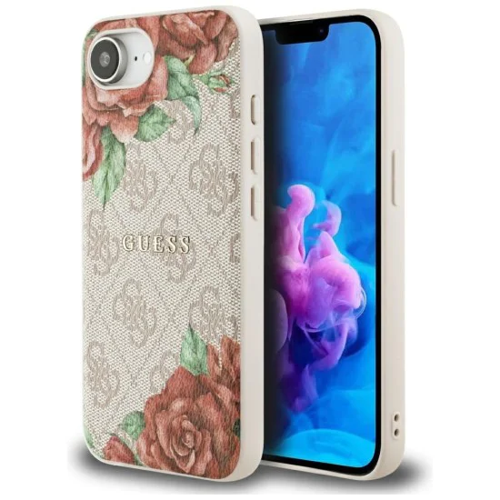 Guess - Hardcase 4G Flower Print MagSafe (GUHMPSE4P4ROPEMCP) - iPhone 16e - Розов