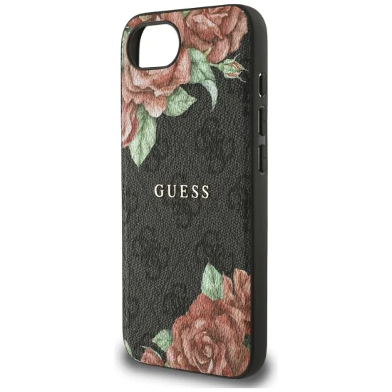 Guess - Hardcase 4G Flower Print MagSafe (GUHMPSE4P4ROPEMCK) - iPhone 16e - черен