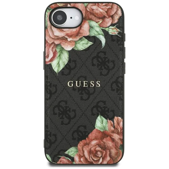Guess - Hardcase 4G Flower Print MagSafe (GUHMPSE4P4ROPEMCK) - iPhone 16e - черен