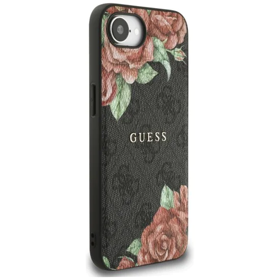 Guess - Hardcase 4G Flower Print MagSafe (GUHMPSE4P4ROPEMCK) - iPhone 16e - черен