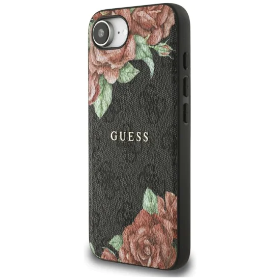 Guess - Hardcase 4G Flower Print MagSafe (GUHMPSE4P4ROPEMCK) - iPhone 16e - черен