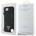 Guess - Peony Grained Hot Stamp Triangle Logo MagSafe (GUHMPSE4PGBTMK) - iPhone 16e - Черен