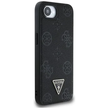 Guess - Peony Grained Hot Stamp Triangle Logo MagSafe (GUHMPSE4PGBTMK) - iPhone 16e - Черен