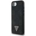 Guess - Peony Grained Hot Stamp Triangle Logo MagSafe (GUHMPSE4PGBTMK) - iPhone 16e - Черен