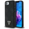 Guess - Peony Grained Hot Stamp Triangle Logo MagSafe (GUHMPSE4PGBTMK) - iPhone 16e - Черен