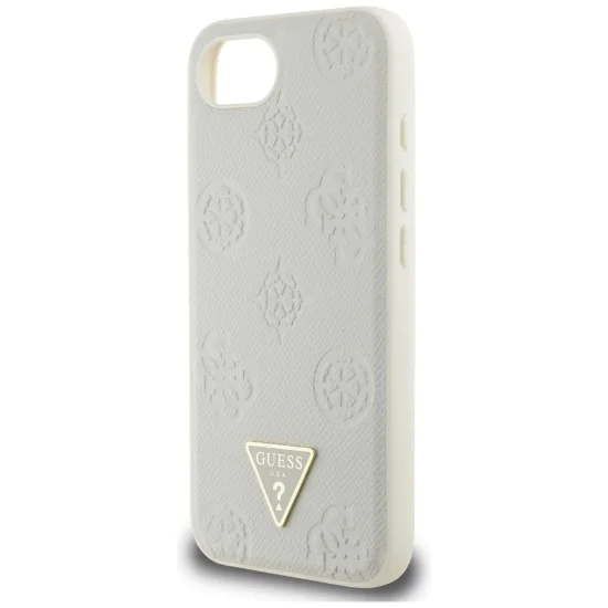 Guess - Peony Grained Hot Stamp Triangle Logo MagSafe (GUHMPSE4PGBTME) - iPhone 16e - Бежов