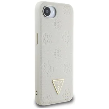 Guess - Peony Grained Hot Stamp Triangle Logo MagSafe (GUHMPSE4PGBTME) - iPhone 16e - Бежов