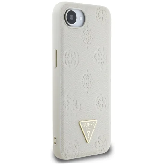 Guess - Peony Grained Hot Stamp Triangle Logo MagSafe (GUHMPSE4PGBTME) - iPhone 16e - Бежов