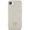 Guess - Peony Grained Hot Stamp Triangle Logo MagSafe (GUHMPSE4PGBTME) - iPhone 16e - Бежов