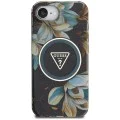 Guess - IML Metal Glitter Flowers Triangle MagSafe (GUHMPSE4HFLPEDK) - iPhone 16e - Черен