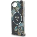 Guess - IML Metal Glitter Flowers Triangle MagSafe (GUHMPSE4HFLPEDK) - iPhone 16e - Черен
