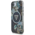 Guess - IML Metal Glitter Flowers Triangle MagSafe (GUHMPSE4HFLPEDK) - iPhone 16e - Черен
