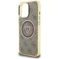 Guess - IML Metal Glitter 4G Circle Triangle MagSafe (GUHMP16XHG4PRTGW) - iPhone 16 Pro Max - кафяв