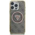 Guess - IML Metal Glitter 4G Circle Triangle MagSafe (GUHMP16LHG4PRTGW) - iPhone 16 Pro - кафяв