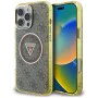 Guess - IML Metal Glitter 4G Circle Triangle MagSafe (GUHMP16LHG4PRTGW) - iPhone 16 Pro - кафяв