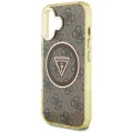 Guess - IML Metal Glitter 4G Circle Triangle MagSafe (GUHMP16SHG4PRTGW) - iPhone 16 - Кафяв