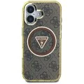 Guess - IML Metal Glitter 4G Circle Triangle MagSafe (GUHMP16SHG4PRTGW) - iPhone 16 - Кафяв