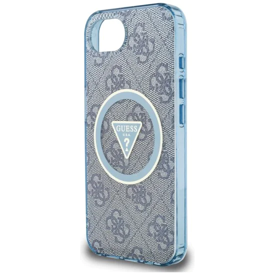Guess - IML Metal Glitter 4G Circle Triangle MagSafe (GUHMPSE4HG4PRTGB) - iPhone 16e - Син