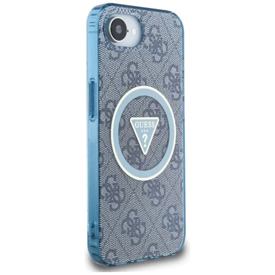 Guess - IML Metal Glitter 4G Circle Triangle MagSafe (GUHMPSE4HG4PRTGB) - iPhone 16e - Син