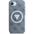 Guess - IML Metal Glitter 4G Circle Triangle MagSafe (GUHMPSE4HG4PRTGB) - iPhone 16e - Син