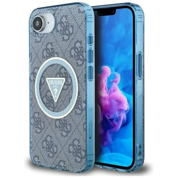 Guess - IML Metal Glitter 4G Circle Triangle MagSafe (GUHMPSE4HG4PRTGB) - iPhone 16e - Син