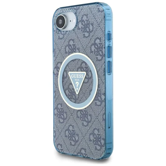 Guess - IML Metal Glitter 4G Circle Triangle MagSafe (GUHMPSE4HG4PRTGB) - iPhone 16e - Син